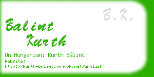 balint kurth business card